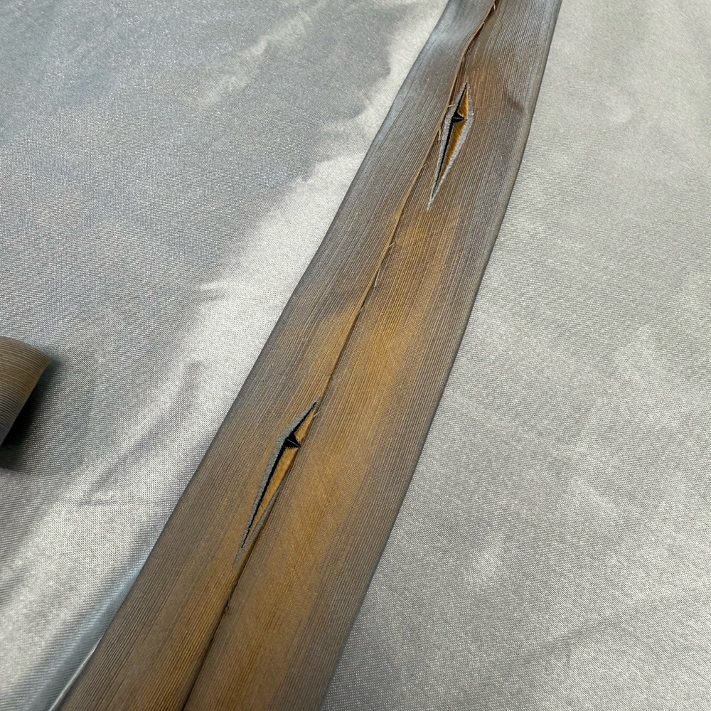 Executive Neckwear Gold & Gray Skinny Men's Tie All Silk Wm.H.Block Indianapolis - Picture 5 of 8